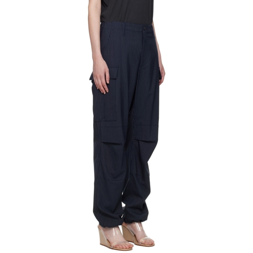 Rag & Bone Sands Trousers Salstripe Navy Size 10 - Picture 4 of 12